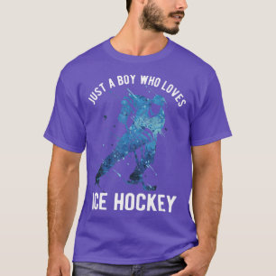 Camiseta Apenas Um Menino Que Ama Hóquei No Gelo