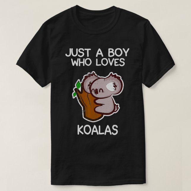 Camiseta Apenas Um Menino Que Ama Koalas Funny Koala Lover  (Frente do Design)