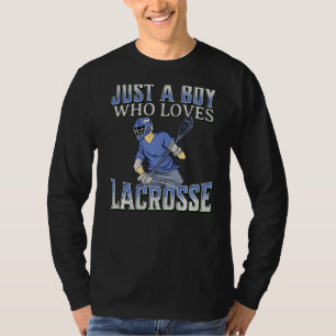 Camiseta Apenas Um Menino Que Ama Lacrosse Criança Esporte 
