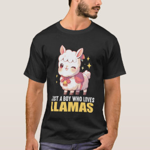 Camiseta Apenas um menino que ama lhamas. Lhamas Lhama