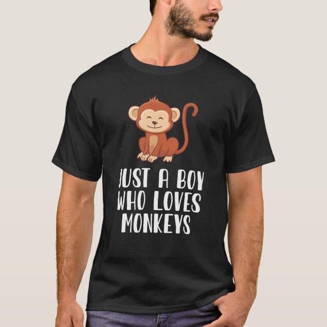 Camiseta Apenas Um Menino Que Ama Macacos (Frente)