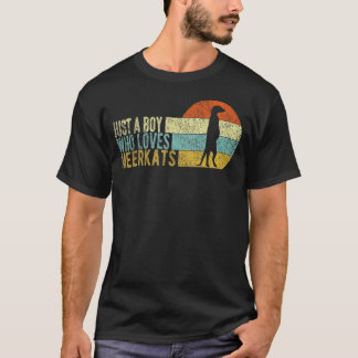 Camiseta Apenas Um Menino Que Ama Meerkats Meerkat Retro