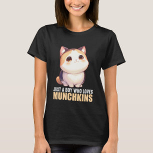 Camiseta Apenas um Menino que Ama Munchkins Gato Munchkin