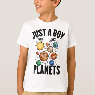 Camiseta Apenas Um Menino Que Ama O Astrolog Do Sistema Sol