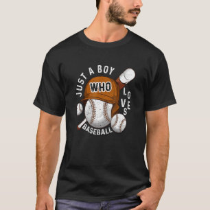 Camiseta Apenas Um Menino Que Ama O Batedor De Beisebol Ame