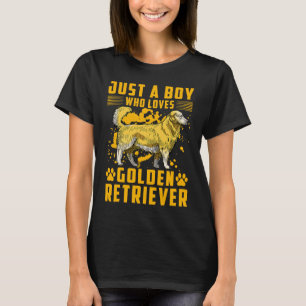 Camiseta Apenas um menino que ama o cachorro Golden Retriev