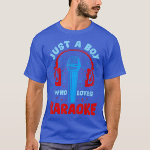 Camiseta Apenas Um Menino Que Ama O Cantor De Música Karaok