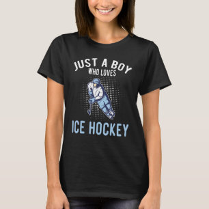 Camiseta Apenas um Menino que Ama o Jogador de Hóquei no Ge