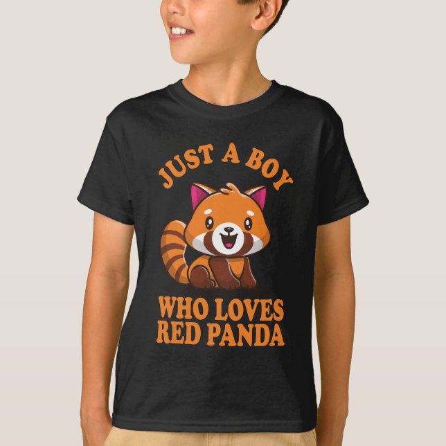 Camiseta Apenas um menino que ama o Panda Vermelho (Frente)