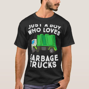Camiseta Apenas Um Menino Que Ama O Reciclagem Dos Caminhõe