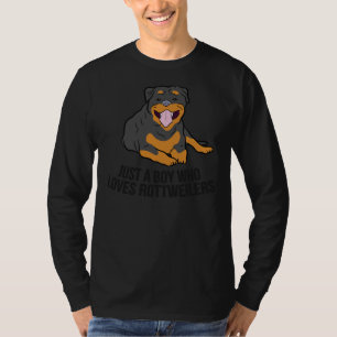 Camiseta Apenas Um Menino Que Ama O Rottweiler Cães Rottwei