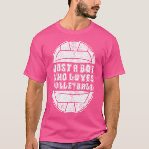 Camiseta Apenas Um Menino Que Ama O Voleibol Crianças Vo