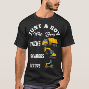 Camiseta Apenas Um Menino Que Ama Os Escavadores De Caminhõ