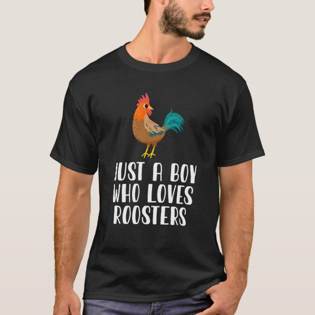 Camiseta Apenas Um Menino Que Ama Os Roosters (Frente)