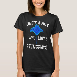 Camiseta Apenas Um Menino Que Ama Os Stingrays Manta Ray Wa