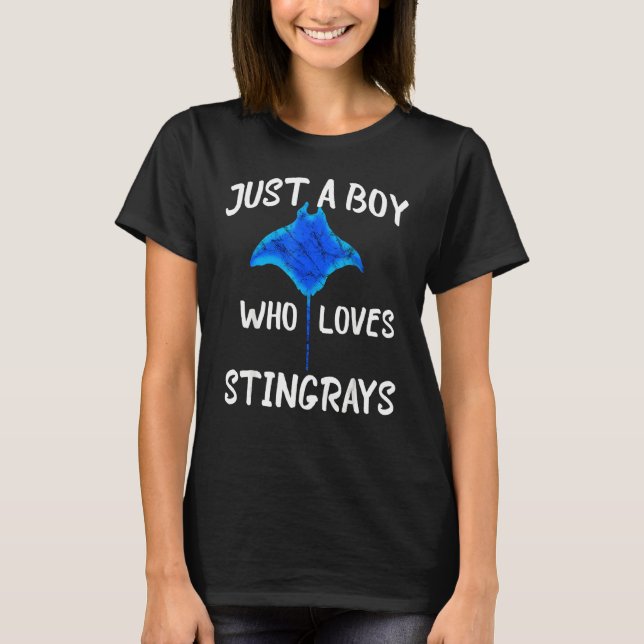 Camiseta Apenas Um Menino Que Ama Os Stingrays Manta Ray Wa (Frente)