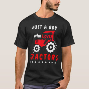 Camiseta Apenas Um Menino Que Ama Os Tratores, Crianças, Fa