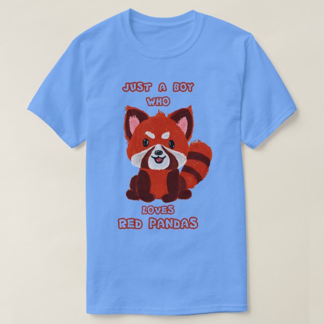 Camiseta Apenas Um Menino Que Ama Pandas Vermelhas (Frente do Design)