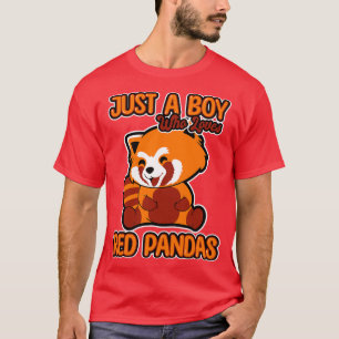 Camiseta Apenas Um Menino Que Ama Pandas Vermelhas 1