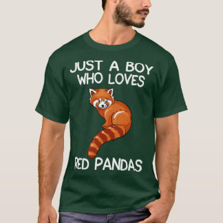 Camiseta Apenas Um Menino Que Ama Pandas Vermelhas 2