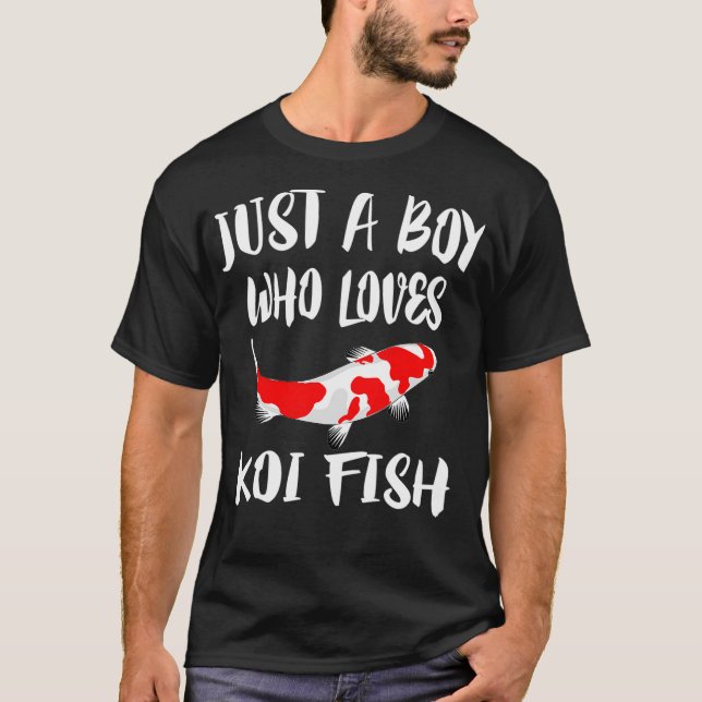 Camiseta Apenas Um Menino Que Ama Peixe Koi (Frente)