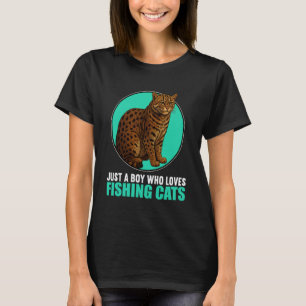 Camiseta Apenas um Menino que Ama Peixes Gatos Peixe Gato