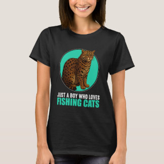 Camiseta Apenas um Menino que Ama Peixes Gatos Peixe Gato