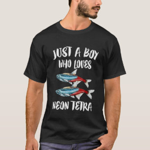 Camiseta Apenas um menino que ama peixes Tetra Neon - Aquár