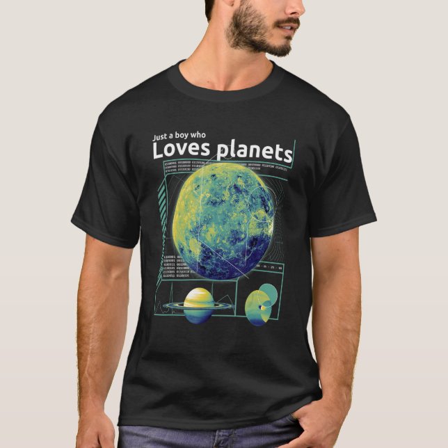 Camiseta Apenas Um Menino Que Ama Planetas E Espaço Solar D (Frente)