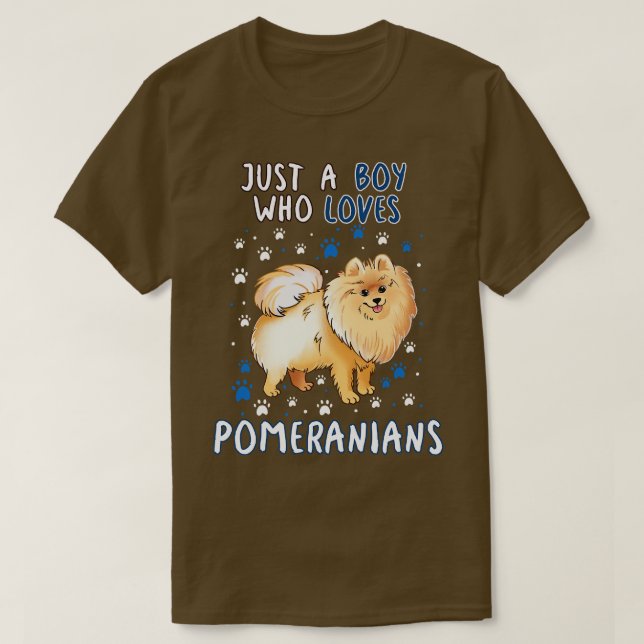 Camiseta Apenas Um Menino Que Ama Pomeranianos (Frente do Design)
