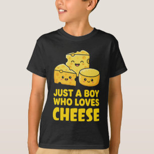 Camiseta Apenas um Menino que Ama Queijo Cute Kawaii Comida