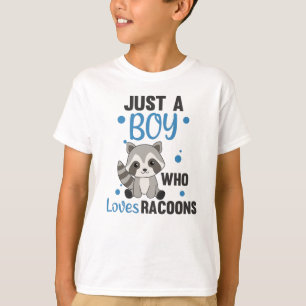 Camiseta Apenas Um Menino Que Ama Racoons Kawaii Raccoon