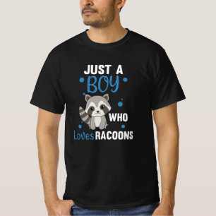 Camiseta Apenas Um Menino Que Ama Racoons Kawaii Raccoon