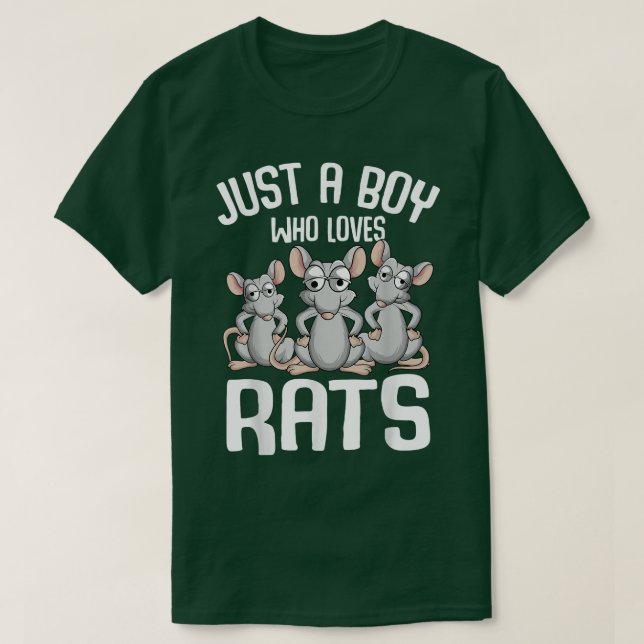 Camiseta Apenas Um Menino Que Ama Ratos Rapazes Rato Lover (Frente do Design)
