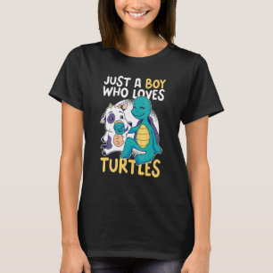 Camiseta Apenas um menino que ama tartarugas com uma vaca e