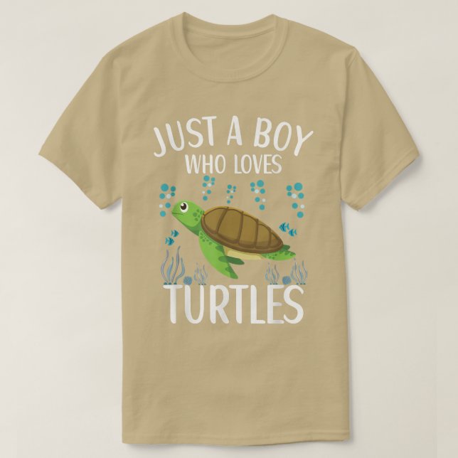 Camiseta Apenas Um Menino Que Ama Tartarugas Do Mar Cute (Frente do Design)