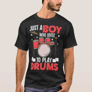 Camiseta Apenas um menino que ama tocar bateria Bateria Men