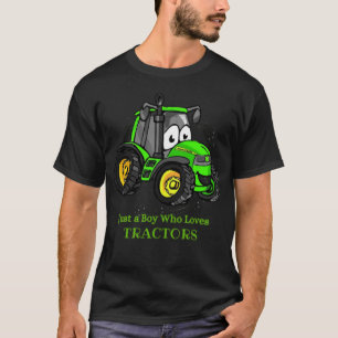 Camiseta Apenas um Menino que Ama Tratores - Trator Verde