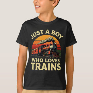 Camiseta Apenas um menino que ama trens Amante de trens vin