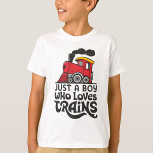 Camiseta Apenas um menino que ama trens e locomotiva clássi