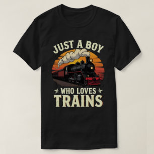 Camiseta Apenas um menino que ama trens Vintage amante de t