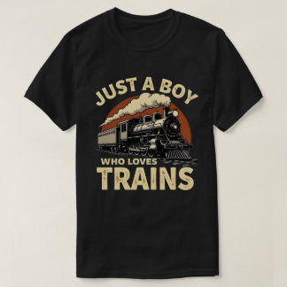 Camiseta Apenas um menino que ama trens Vintage amante de t