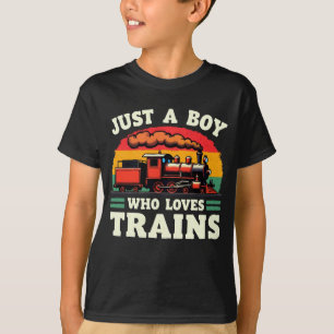 Camiseta Apenas um menino que ama trens Vintage amante de t