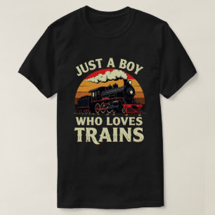 Camiseta Apenas um menino que ama trens Vintage amante de t