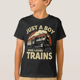 Camiseta Apenas um menino que ama trens Vintage amante de t