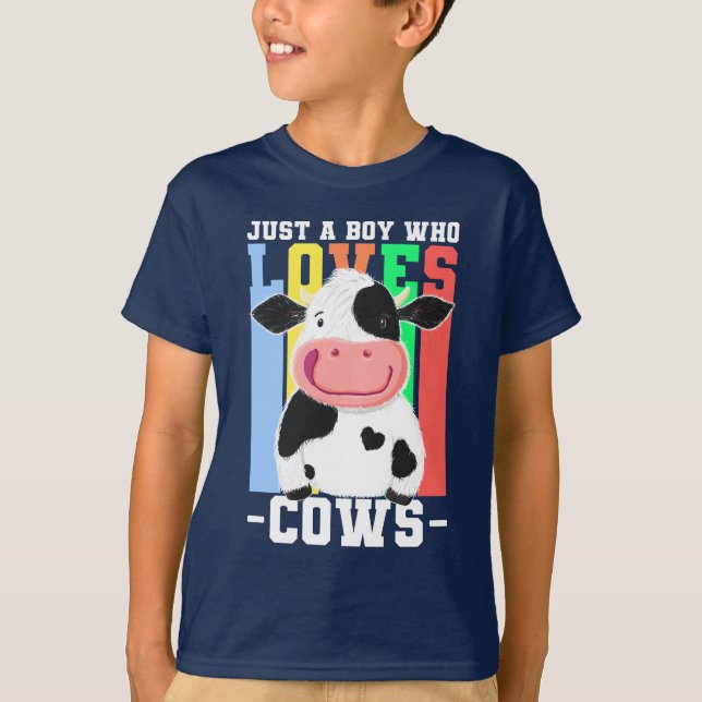 Camiseta Apenas Um Menino Que Ama Vacas (Frente)