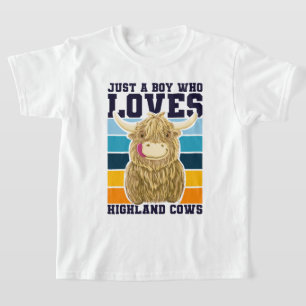 Camiseta Apenas Um Menino Que Ama Vacas Em Highland