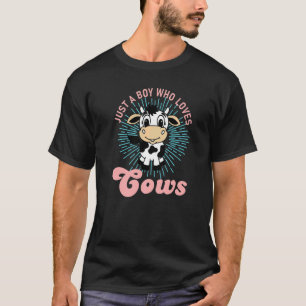Camiseta Apenas um menino que ama vacas meninos fazendeiro