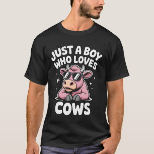 Camiseta Apenas um menino que ama vacas Vida no rancho aman