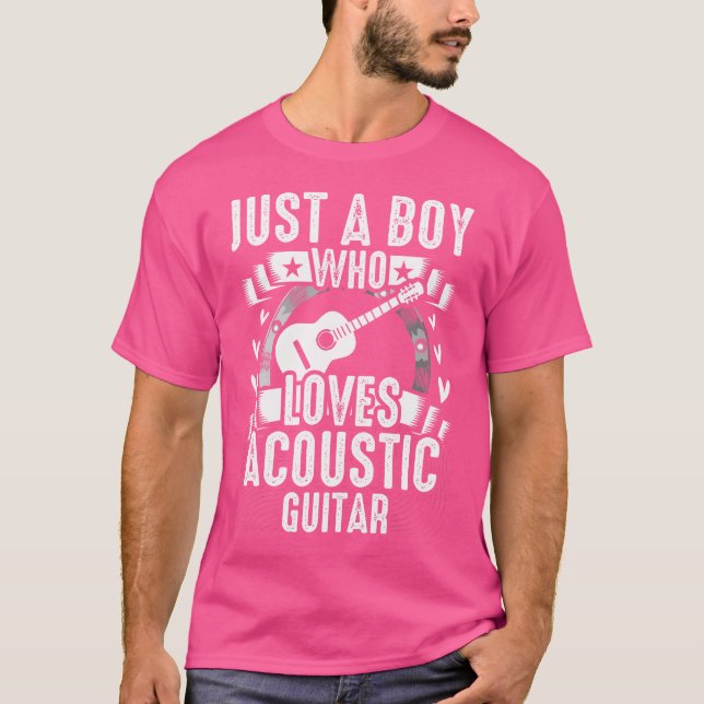 Camiseta Apenas Um Menino Que Ama Violão Acústico (Frente)